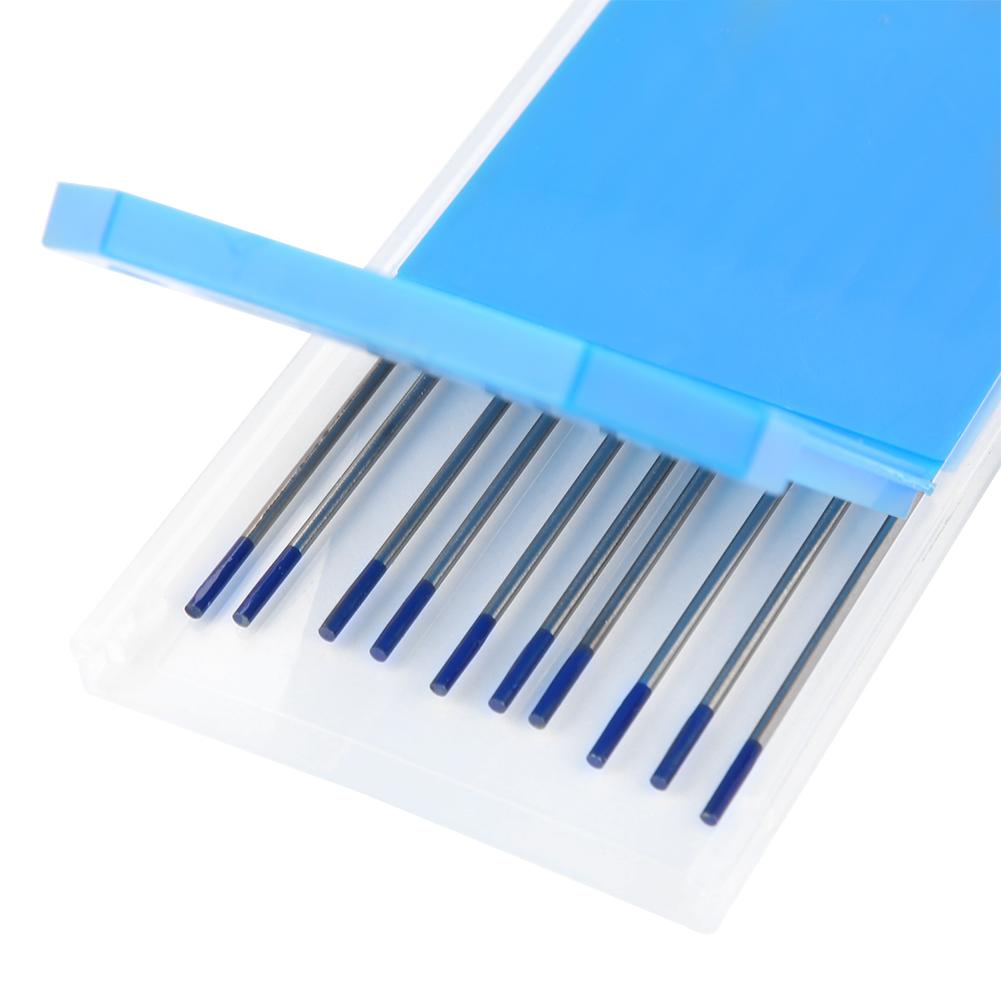 10 unids/set de electrodo de tungsteno Yttrium punta azul para soldadura TIG 1,6mm * 150mm WY20 2.0%