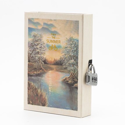 Carnet de notes avec serrure, cahier Secret, journal intime pour enfants et adultes, cryptage littéraire , Illustration de Page en couleur pour femme: F