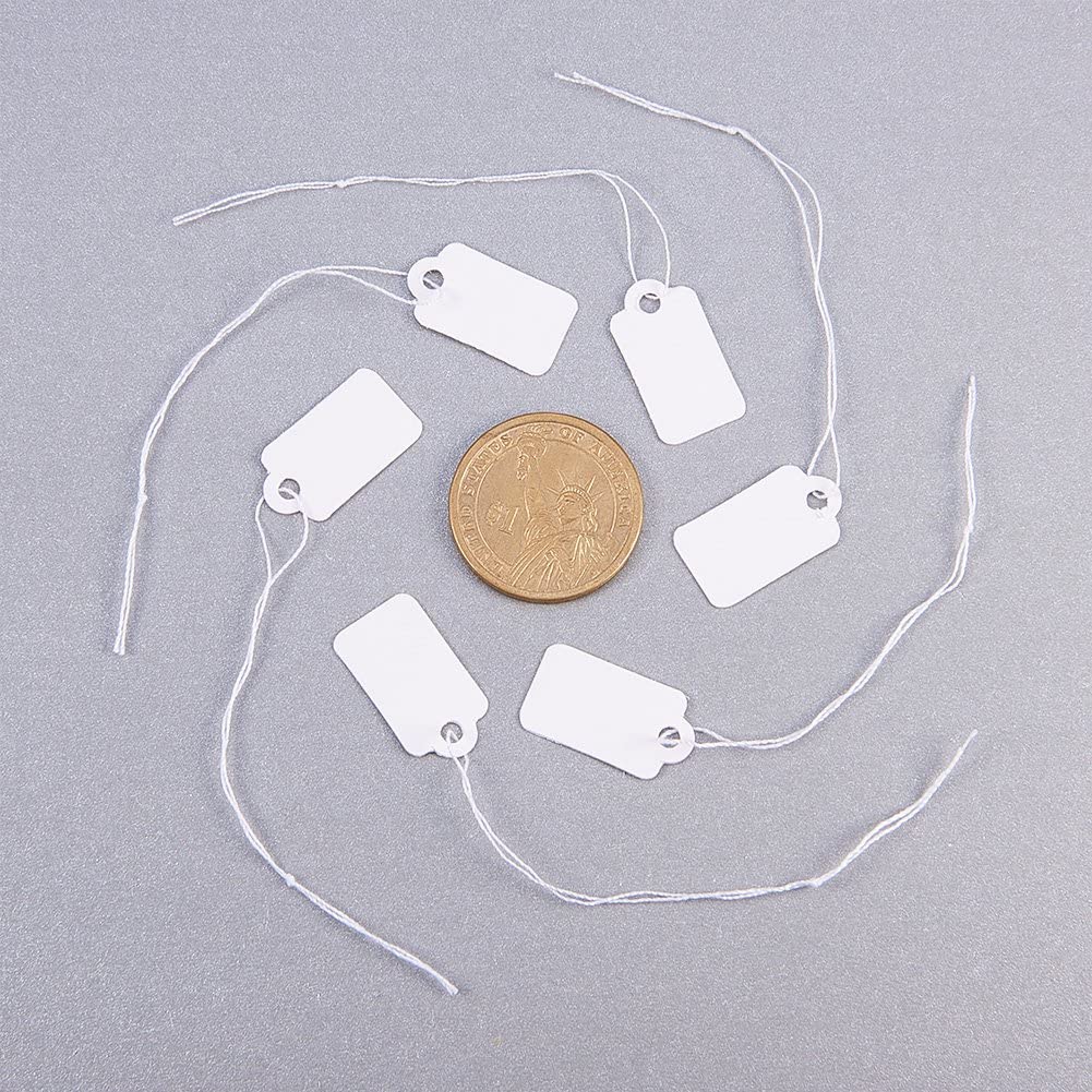 500 sztuk prostokątne sznurki do biżuterii metki cenowe białe puste etykiety biżuteria karty wystawowe zawieszka karty 23x13mm