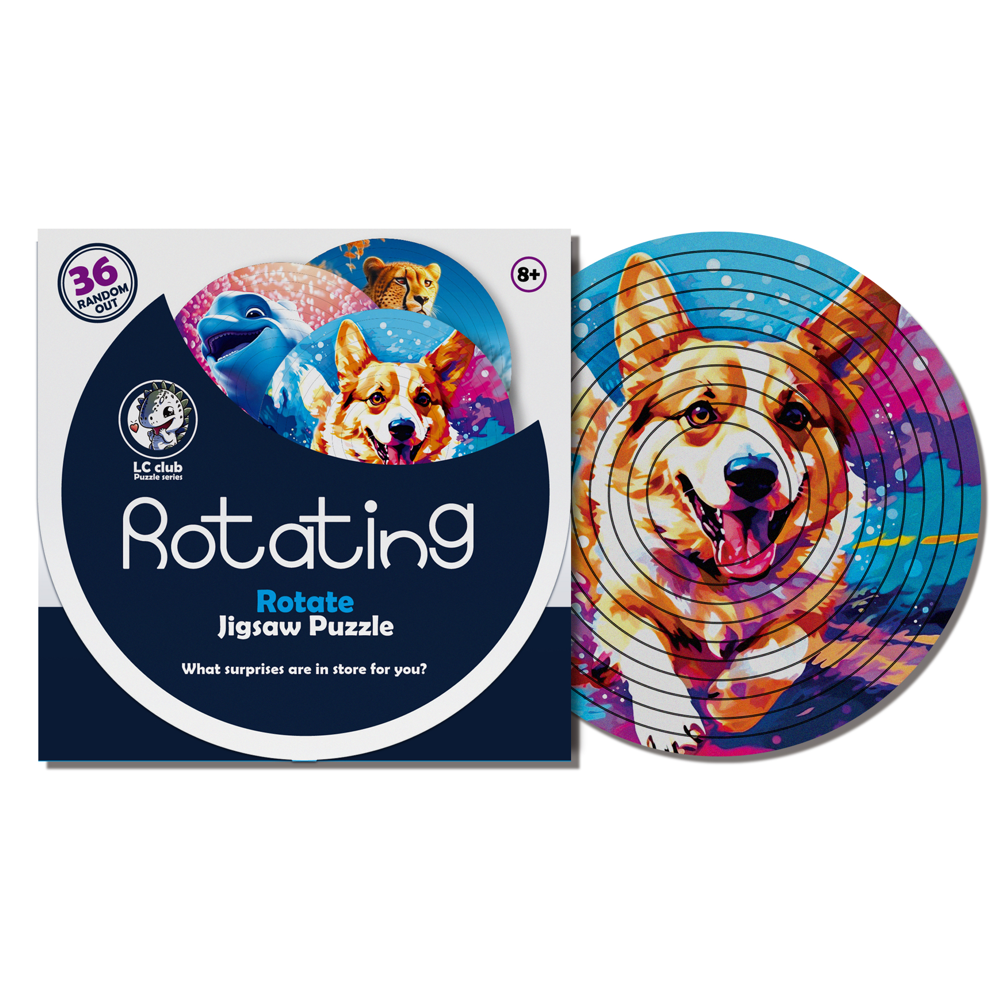 Decompression Irregular Rotate Jigsaw Puzzle Color Animal Rotating Puzzle Puzzle Montessori Toy Children's Birthday: green