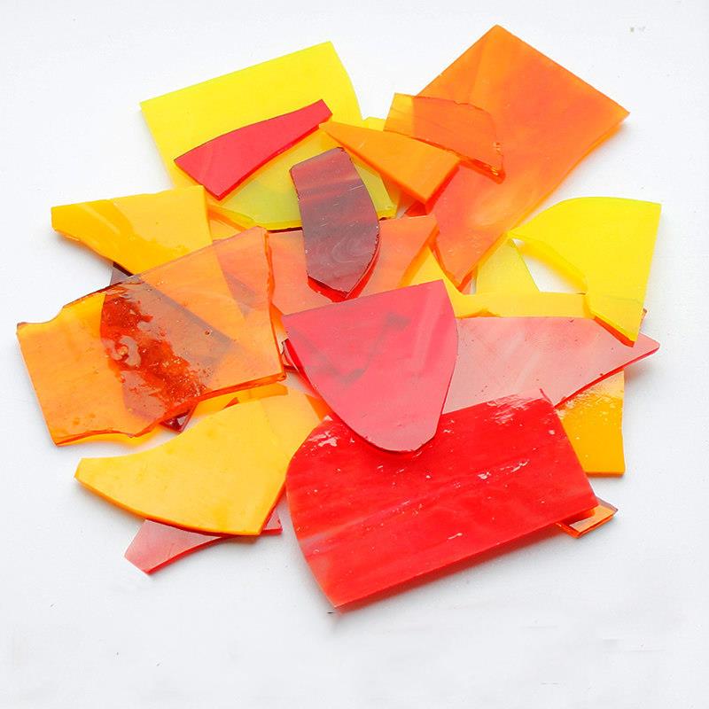 100G Onregelmatige Kerk Mica Glasmozaïek Transparante Gebroken Glas Stukken Voor Craft Diy Muur Decoratieve Mozaïek Materialen: Licht Groen