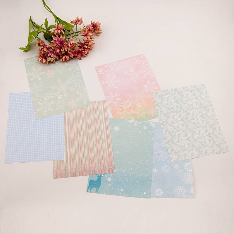Snowflake ChristmasScrapbooking Background Paper Pads 8inch Patten Papers for DIY Card Making Scrapbook Junk Journal Paper Craft