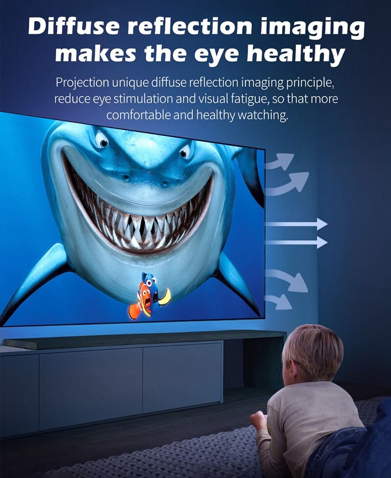 1080P HD Mini Projector T300 LED Audio Portable Movie Game Projector Home Media Video Player 3D Home Theater Remote Control