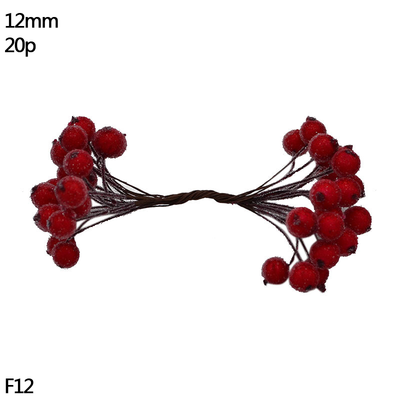 Lot de 1 assortiment de baies de cerisier | Rouge, bricolage, boîte de gâteau de mariage, couronne, décoration de noël du nouvel an: F12