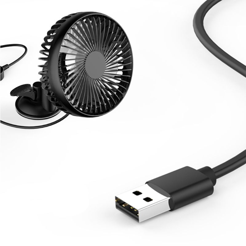 Enkele Kop Zuignap 5.5 Inch Auto Ventilator 12V-24V Universele Grote Wind Drie Snelheidscontrole Usb auto Fan