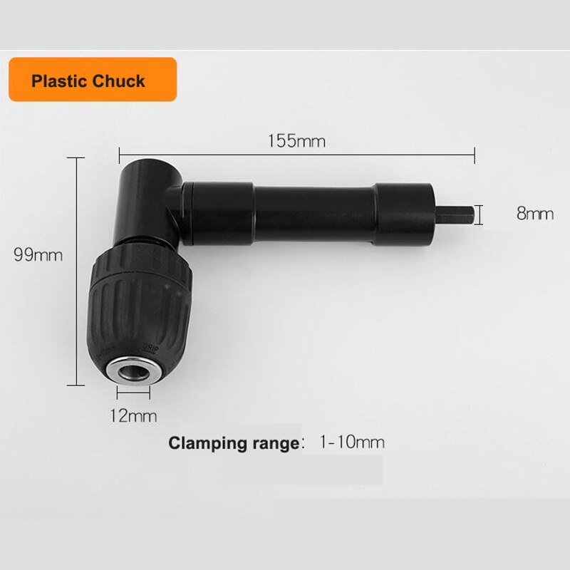 90 Graden Haakse Keyless Drie Klauwplaat Klopboormachine Adapter Elektrische Power Boorkop Hoek Uitbreiding Adapter: Plastic