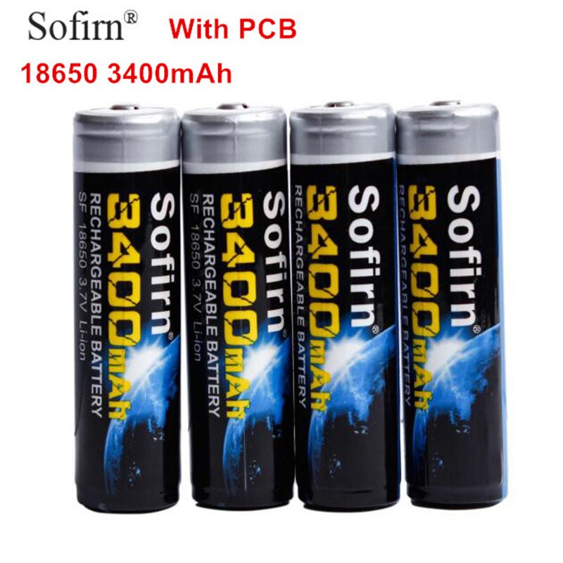 Sofirn 18650 3400mAh Batteries with PCB 18650 Battery 3.7V 5.6A Discharge Lithium Rechargeable Batteries for Sofirn Flashlight