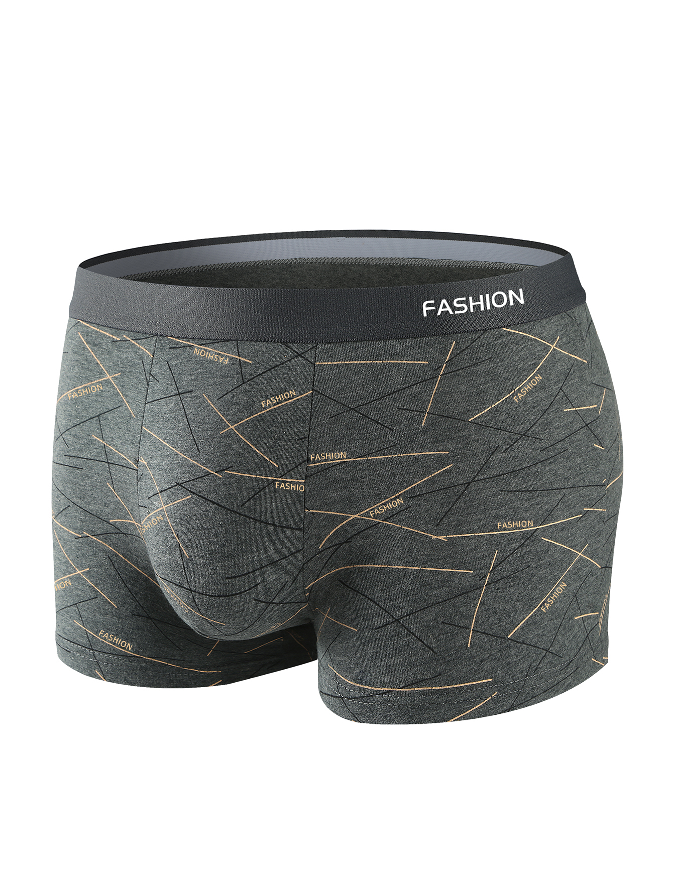 Ropa interior para hombre 4 Uds., calzoncillos boxer íntimos con estampado de líneas diarias cómodos, suaves y a la , boxers deportivos y transpirables