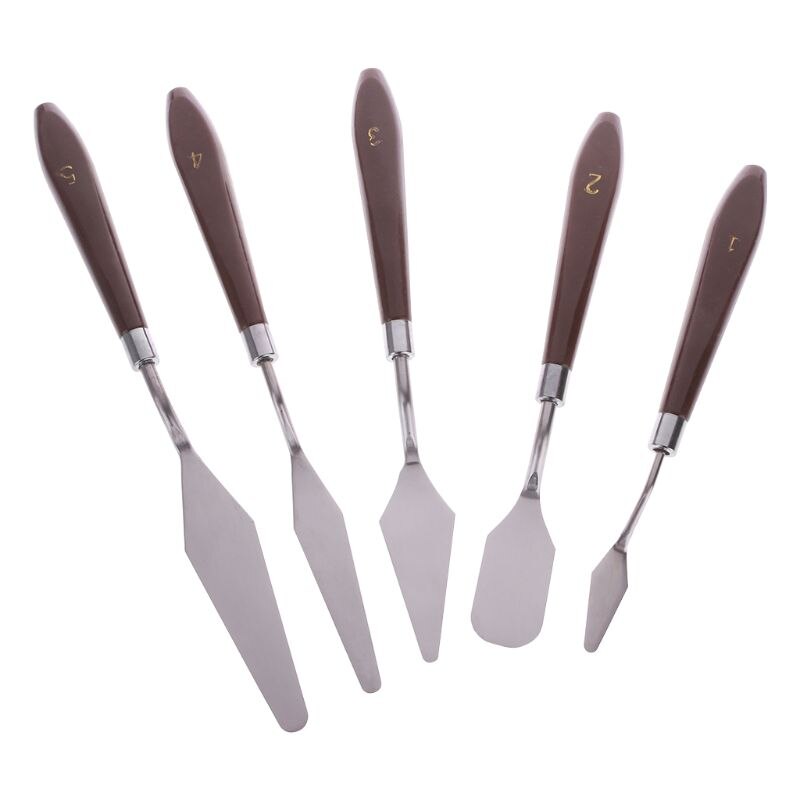 5Stck Professionelle Stahl Künstler Ölgemälde Kunst Malen Palette Spachtel