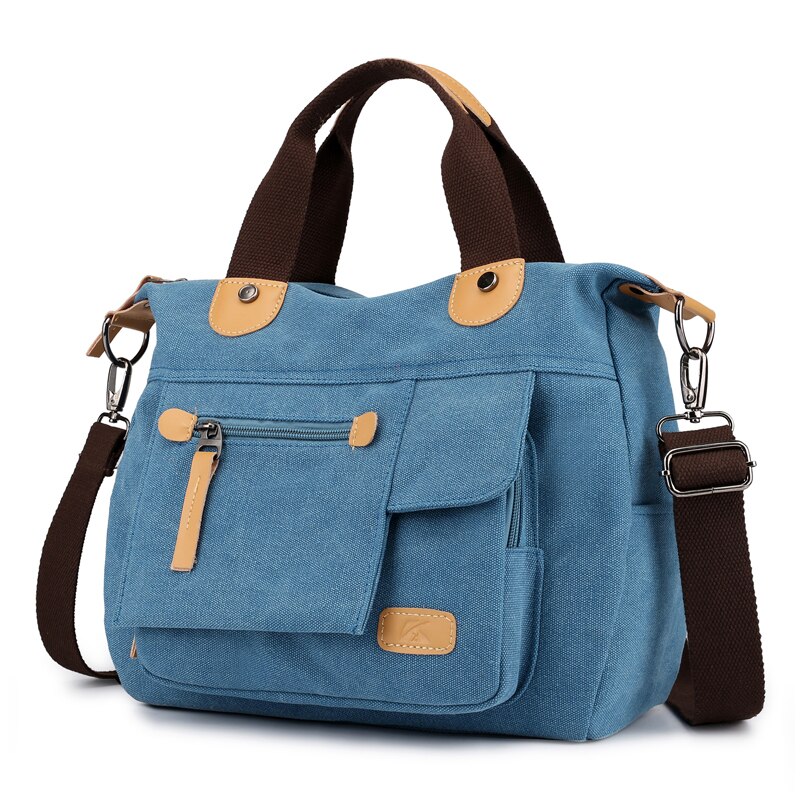 Canvas Shoulder Bag Female Handbag Women's Totes Messenger Packs Femme De Marque Casual Bolsos Mujer Girl's Crossbody bags: Blue