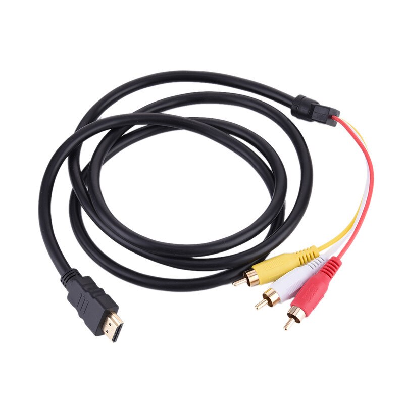 HDMI to RCA Cable HDMI Male to 3RCA female Video Audio AV Composite Connector Adapter Cable Cord Transmitter For TV Projectors: Default Title