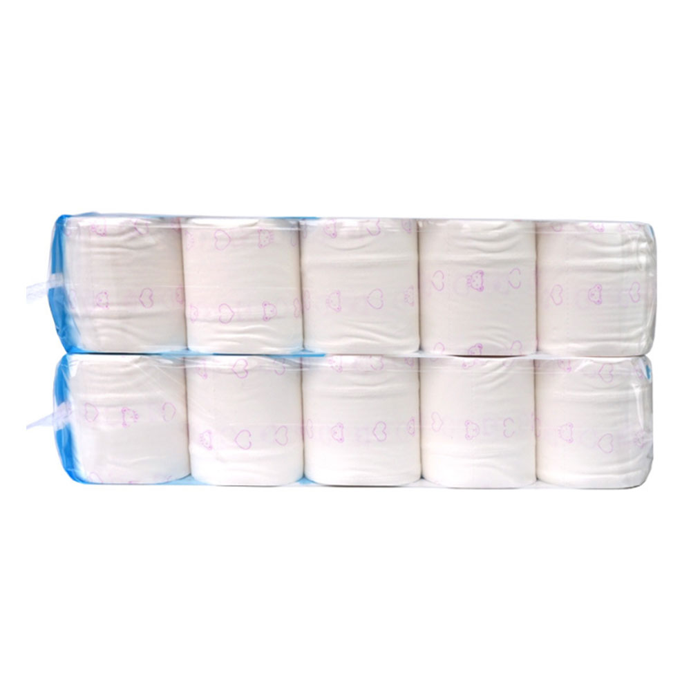 10 ruller toalettpapir 4- lag tykkere søtt trykk tremasse rull papir baderomspapir håndkle husholdnings fuktbare toalettpapir  ma20: Brun