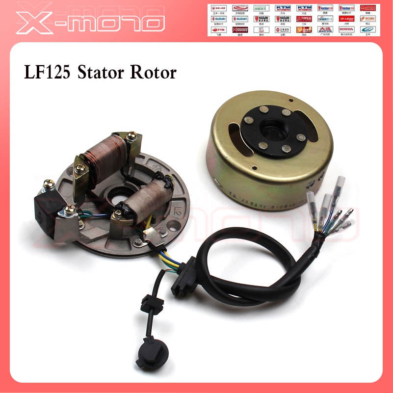 Mangeto Stater Vliegwiel Motor Lifan LF125cc Horizontale Kick Start Motor Magneto Coil Stator Kit Voor Pit Dirt Bike