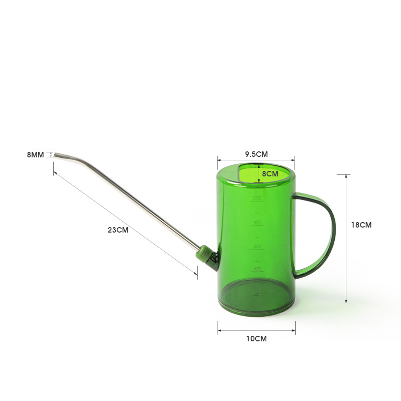 1/1.5/2L Lange Mond Gieter Huishoudelijke Transparante Gieter Tuin Gieter Tool Grote Capaciteit Plant Gieter: WHITE