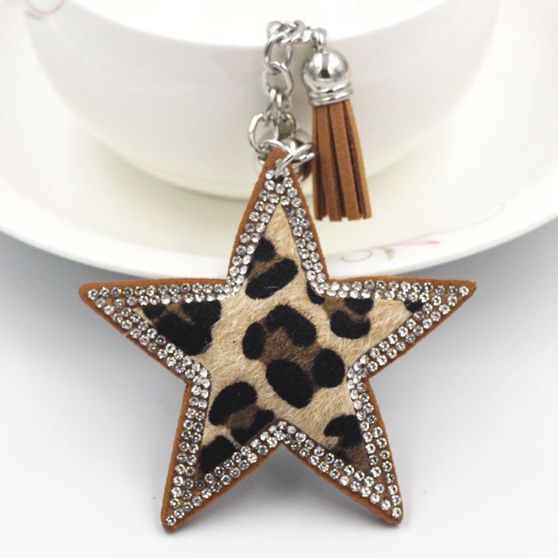 Yiwu acessórios camurça de cinco pontas estrela xiang zuan bao pacote pingente presentes criativos crina chaveiro lote misturado: Khaki