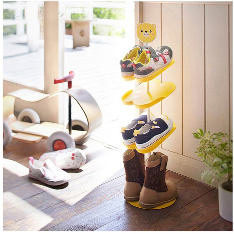 Cartoon dieren stereo kinderen schoen rack console schoen organisator frame verticale schoenenrek 67 cm
