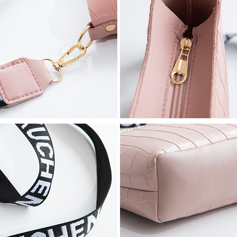 Crocodile Messenger Bags For Women Luxury Ladies Handbags Bucket Bag Pu Leather Crossbody Shoulder Bag Female
