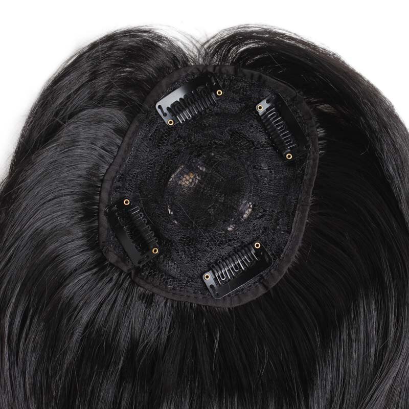 Vreugde &amp; Beauty 10 Inch Synthetisch Haar Clip In Toupetje Haarstukjes Steil Haar Bang Fringe Top Sluitingen Haarspelden Voor Mannen en Vrouwen