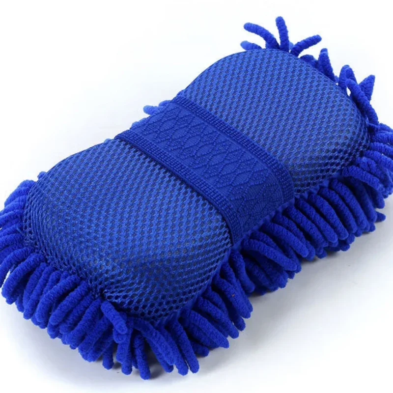 Car Washing Sponge Brush Soft Chenille Microfiber for Car Body Cleaning Water Absorbtion Sponge Brushes Detailing Washer: Red