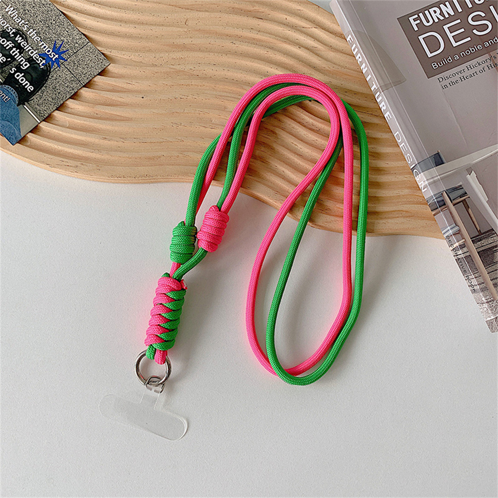 Cute Mobile Phone Straps Crossbody Rope Contrast Color Lanyard with Door Credencial Upgrade Strips Convenient Telephone Chain: Blue / Green