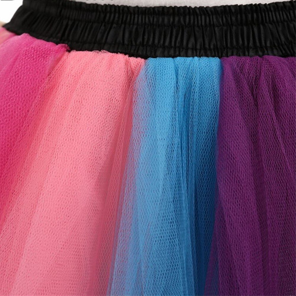 Jupon de mariée pas cher sous-jupe à volants couleur arc-en-ciel filles fête Crinoline longue adulte Tulle jupe Maxi