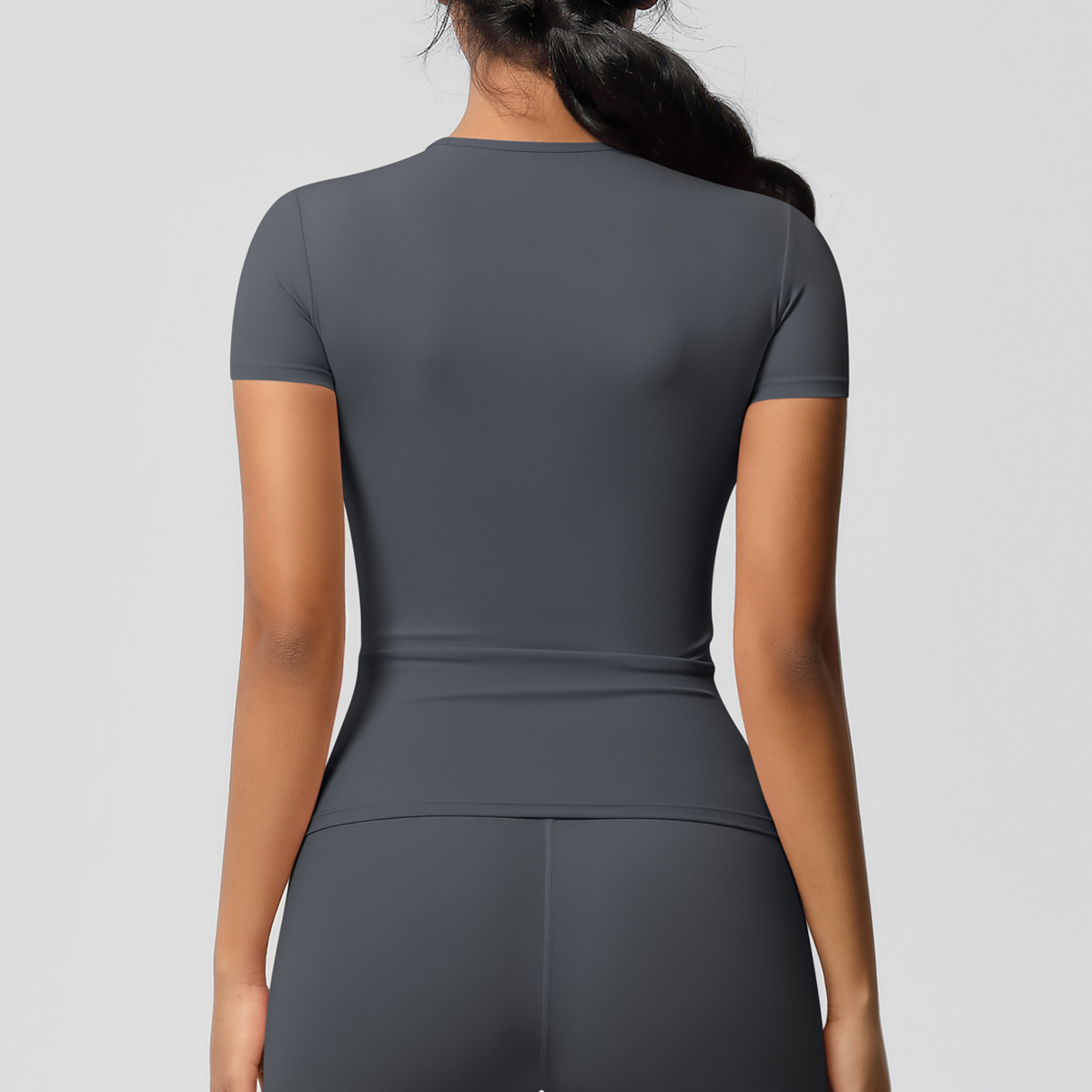 Trening tørr passform pustende høy elastisk sportstopp treningsstudio treningstøy t-skjorte kvinner uformelt utendørs topp