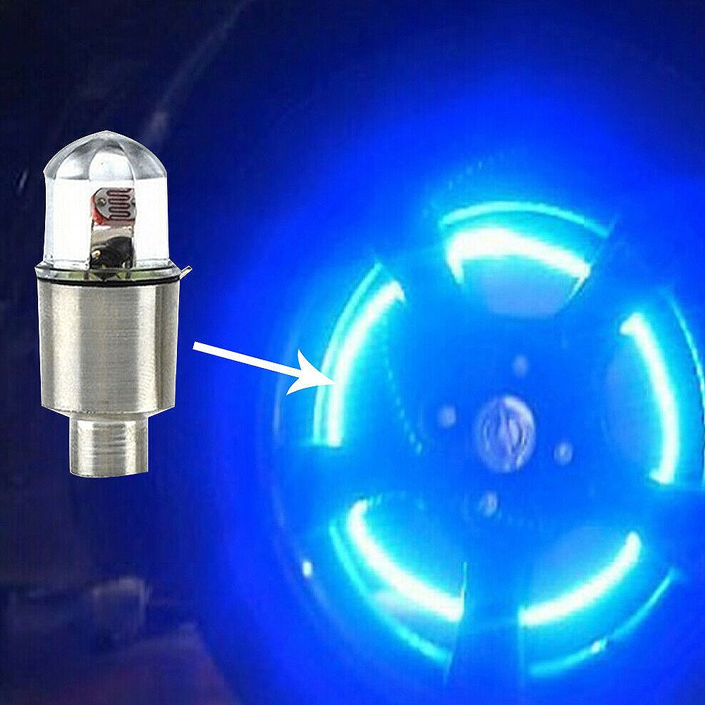 4 STUKS Autoband Wiel Band Ventiel Cap Neon LED Licht Lamp Decoratieve Verlichting Voor Fiets Fiets Auto motorfiets