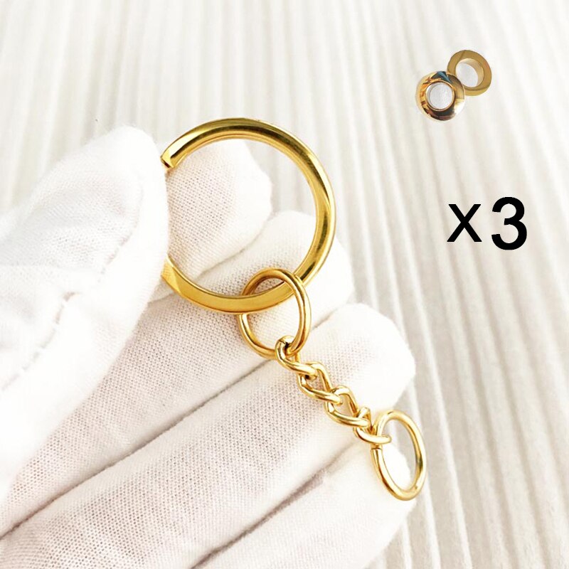 DIY leather craft belt buckle bag ring clip accessories｜DIY leather case\Bag accessories hanging buckle ornament hardware: Golden D X 3