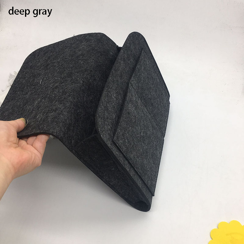 Bed Hanging Bag Pure Clor Mattress Holder Bag 27*7*22CM Hanging Type 1Pcs Felt Bedside Caddy Bedroom Organiser Storage Dispenser: deep gray