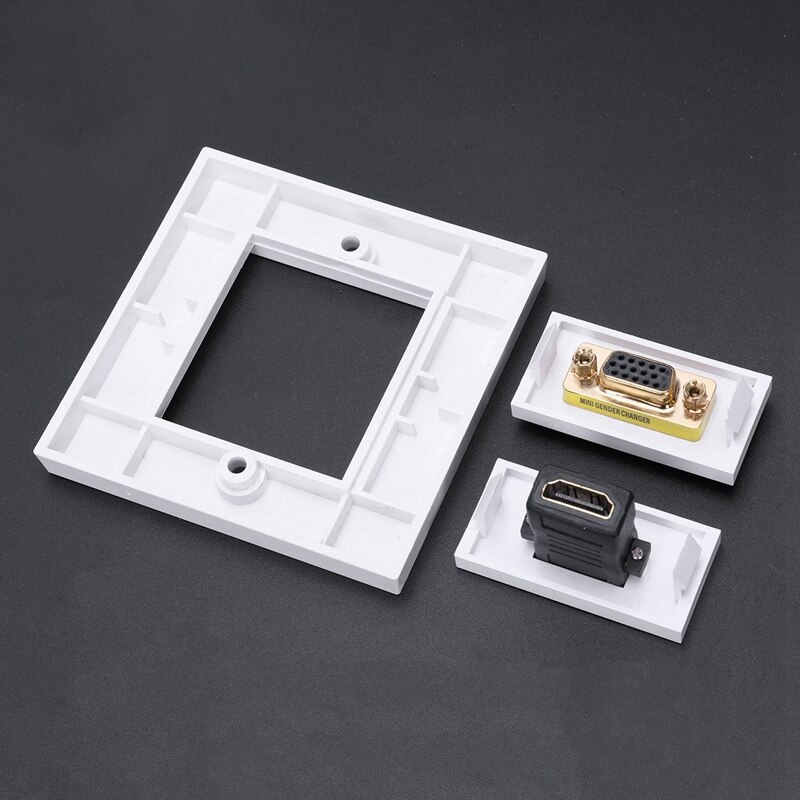 86 x 86mm wall face plate 15 hole vga outlet + hdmi with extended wire socket media assorted panel front panel