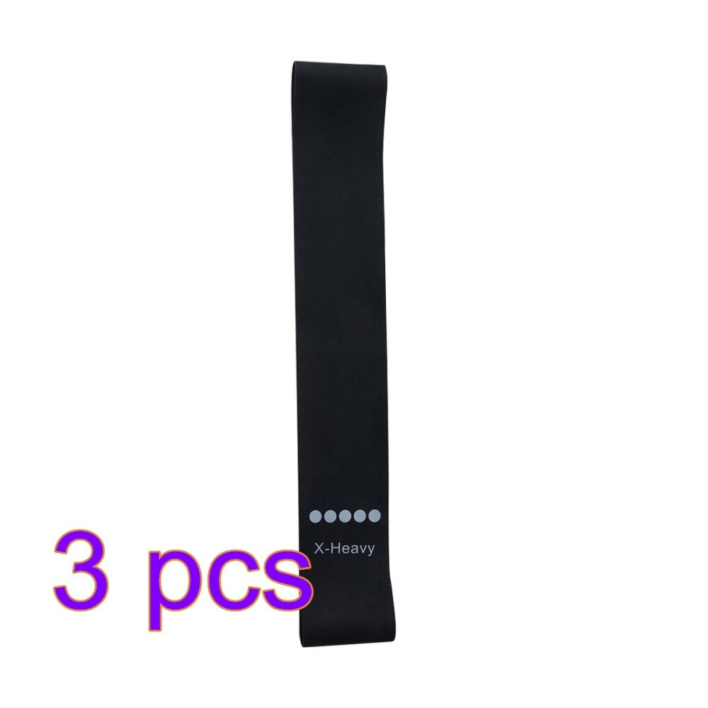 MrY-bandes de résistance élastiques en Latex, 5 couleurs, pour la musculation, pour le Yoga et les Pilates: 3 pcs black