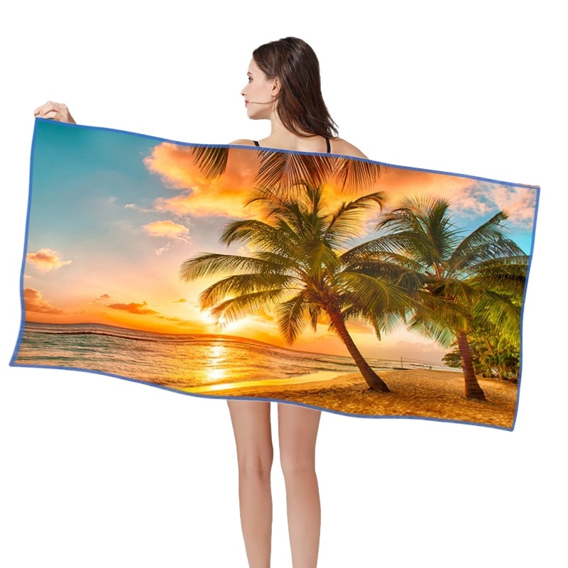 Serie 4 160*80cm 3d hd tryckt bad simning handduk quik torr mikrofiber tyg sand gratis multifunktion badlakan