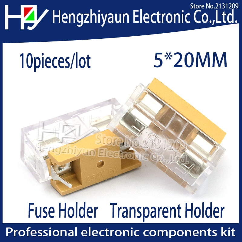 Hzy 10Pcs 5*20Mm Glas Zekering Houder Transparante Houder Met Transparant Deksel Zekering Blokken 5X20mm verzekering Header