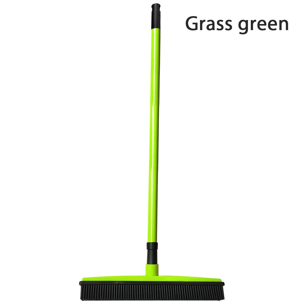 Vassoura de borracha dispositivo de remoção de fiapos de cabelo para animais de estimação cerdas telescópicas magia limpa vassoura rodo de borracha scratch cerdas longo empurrar vassoura: E