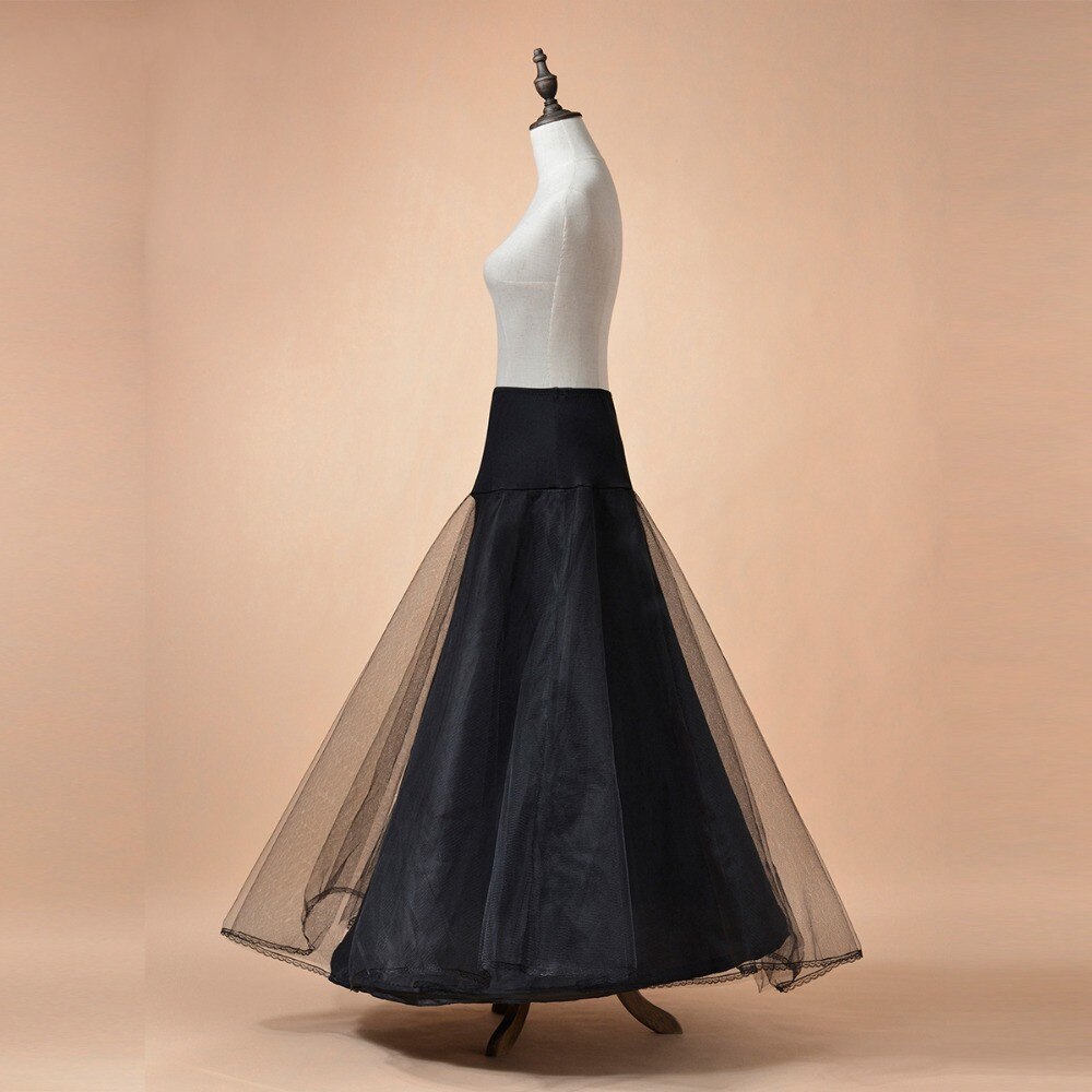 Arriveert 100% Een Lijn Tulle Wedding Bridal Petticoat Onderrok Hoepelrokken Voor Trouwjurk Accessoires: Black