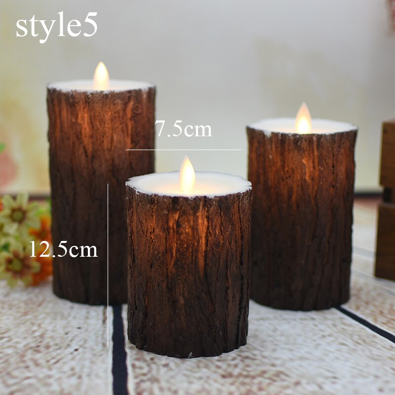 Flameless Candles Battery Operated Flickering Candles with Real Wax Pillar, Remote Control, 24-Hour Timer Function: style5white