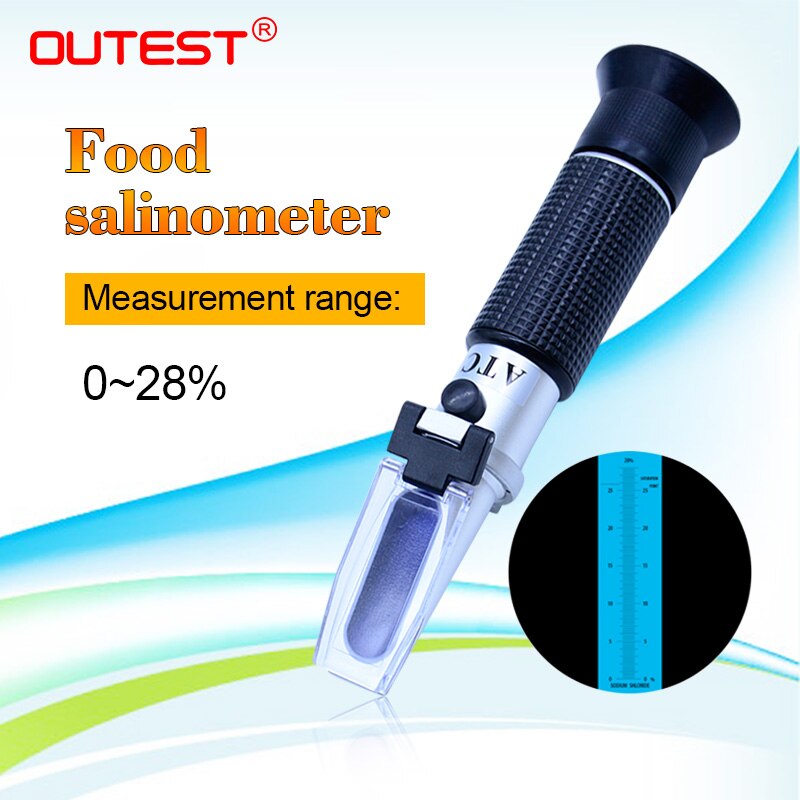 Handheld Refractometer Food Salinity Meter Salinometer 0-28% Kitchen Salinity Meter Salt Content Tester Refractometro Brix