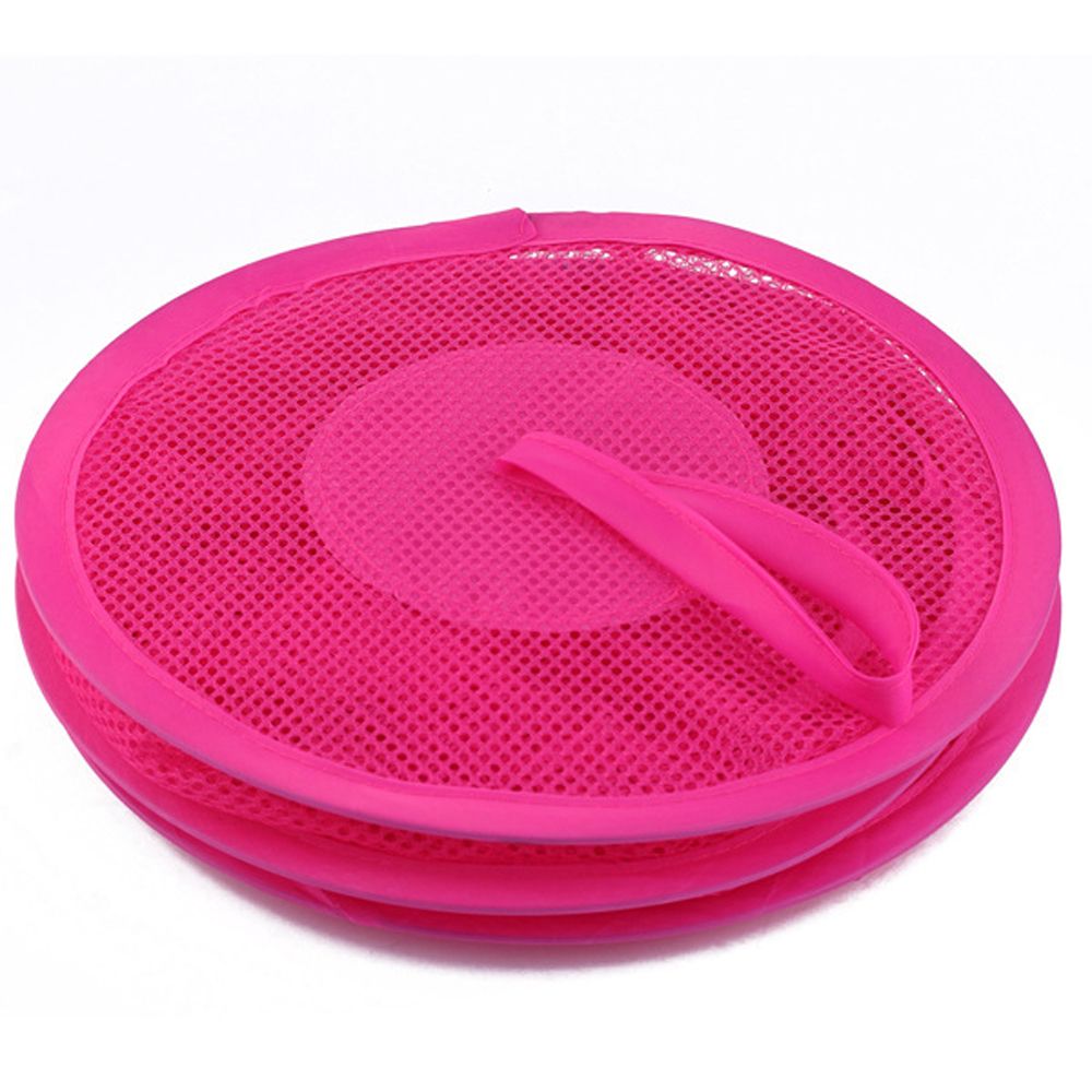 3 Layers Breathable Folding Basket Wardrobe Cabinet Cloth Underwear Drying Shelves Storage Cage Hanging Net Bag Home Organizer: pink