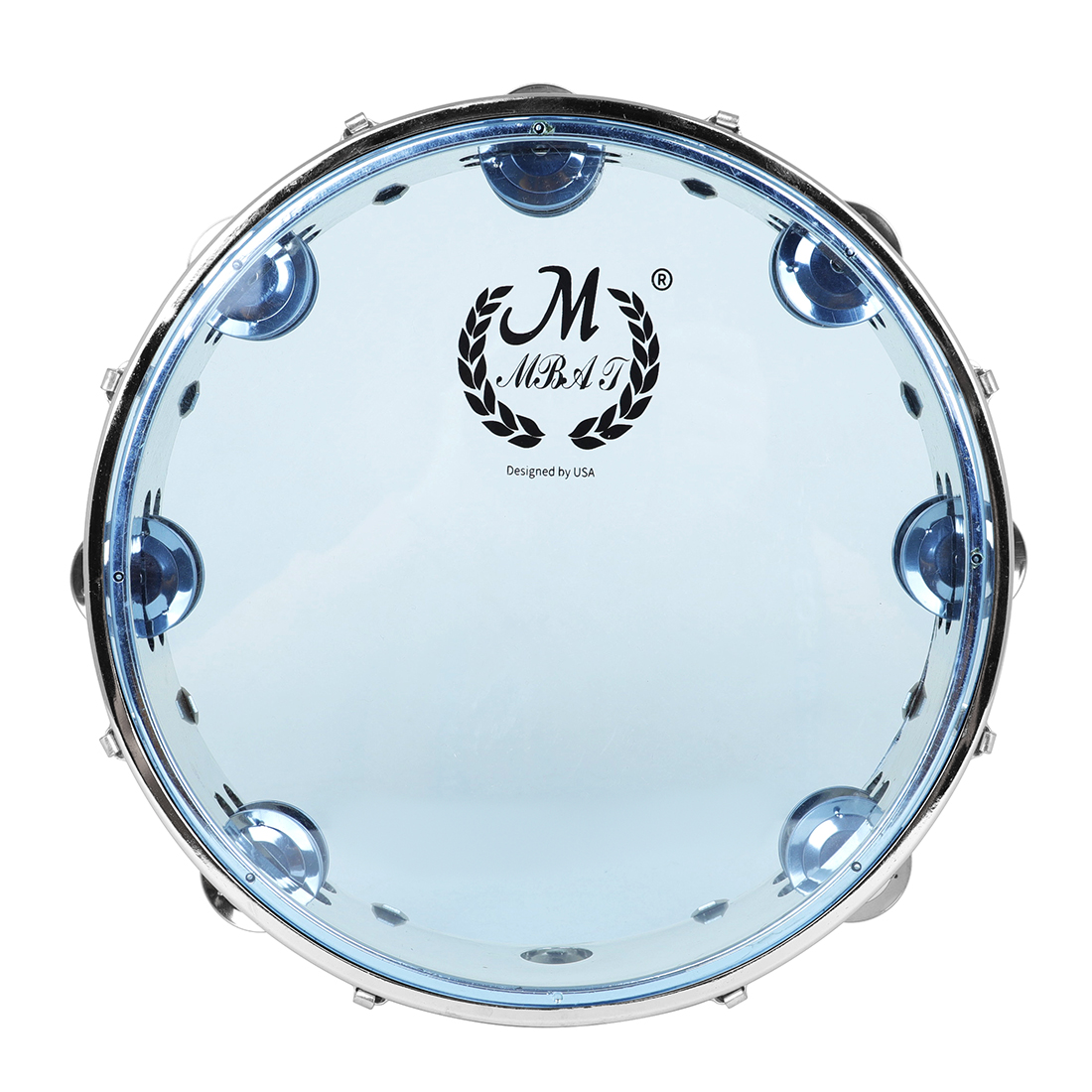M MBAT 8/10 pollici tamburello auto-Tuning doppia fila tamburello anelli in acciaio inox tamburi a mano strumento a percussione di alta qualità: WHITE