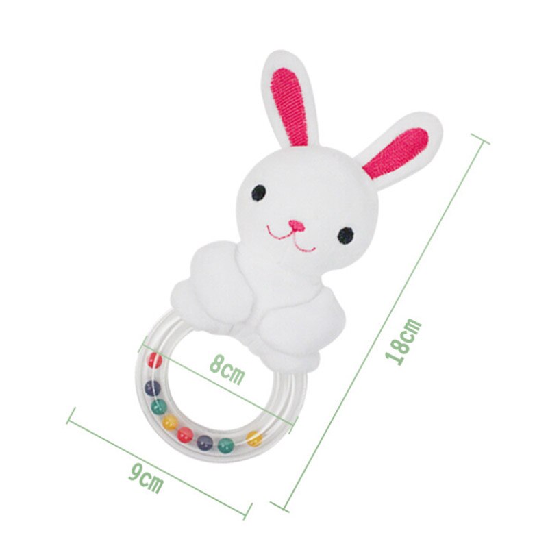 Nuovo Bella Del bambino Sonagli Rotondo Animale Sonagli Classico Genitore-bambino Giocattoli Interattivi Peluche Orso E Coniglio Anello di Plastica Rammelaars