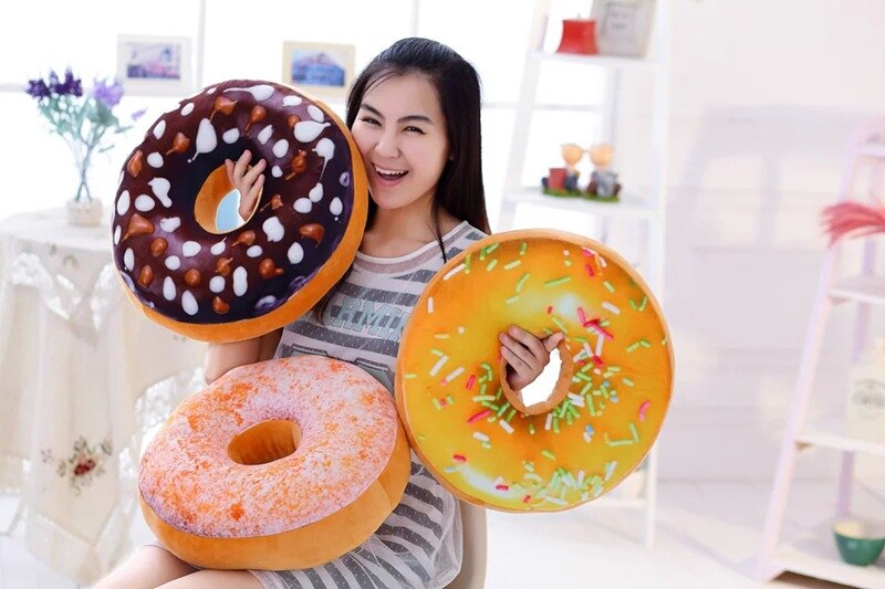 40 centimetri Divertente Ciambella Al Cioccolato Divano Cuscino del Sedile Di Natale Ciambelle Cuscino di Natale Kid Present Giocattolo di Riempimento del Cotone DEI PP Cura Della Mano Auto stuoie