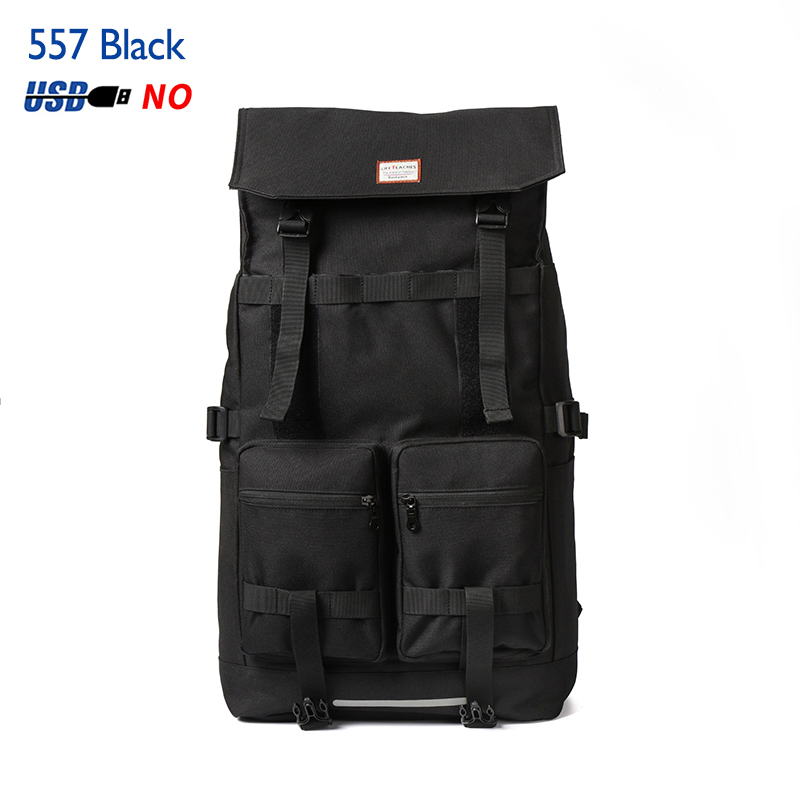 Ozuko 40l store kapacitet rejse rygsække mænd usb opladning laptop rygsæk til teenagere multifunktionel rejse mandlig skoletaske: 557 sorte