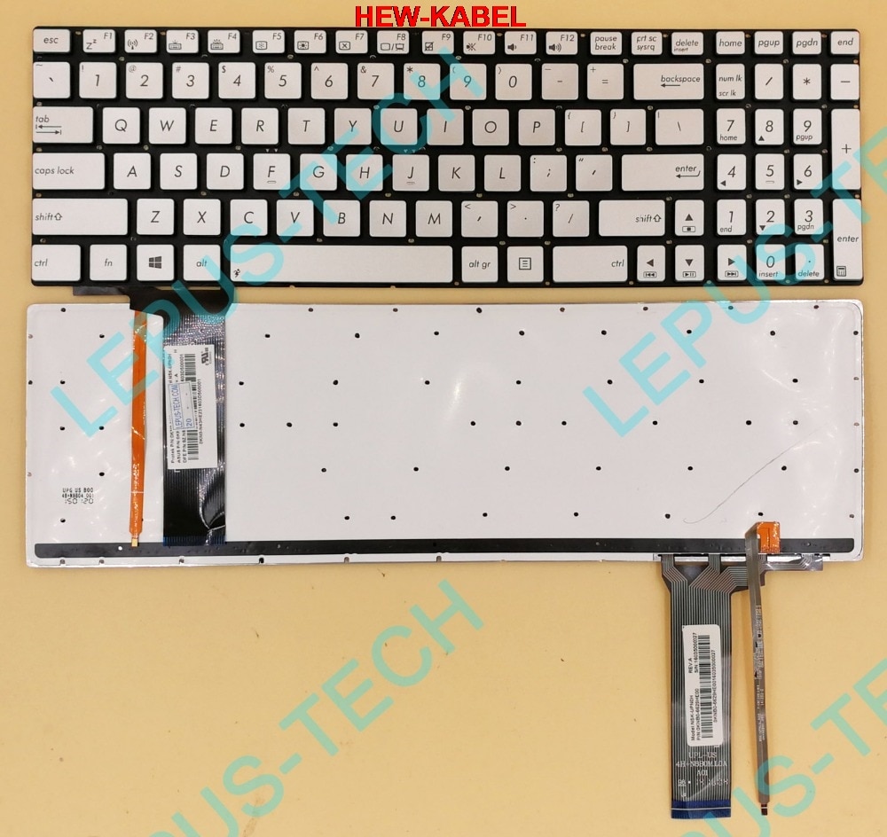 ONS Engels Zilver Laptop toetsenbord voor ASUS N550 N550LF N550JV N750 Zilver US Backlit toetsenbord
