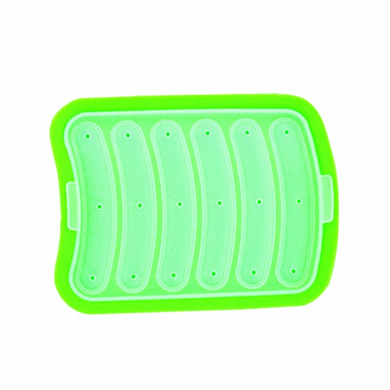 DIY Worst Maken Mold Siliconen Burger Dog Maker Mould Met 6 Holte Brood Maker Hoge Temperatuur Bakvorm Koken gereedschap: Green