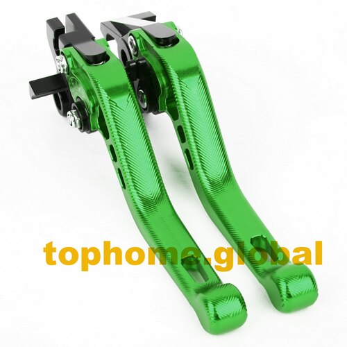 For Yamaha FJ1200 /ABS 1986 - 1995 3D Anti-slip Short/Long Clutch Brake Levers CNC Adjustable 1994 1993 1992 1991 1990 1989 1987: Long Green