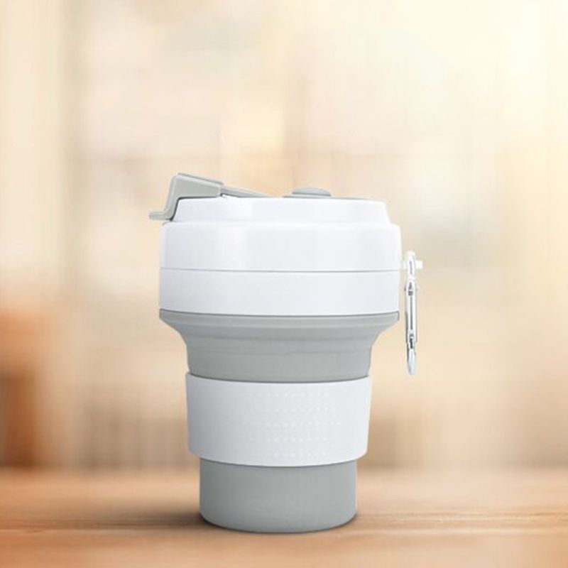 Siliconen opvouwbare reisbeker opvouwbare koffiemok drinkbeker met verstelbare inhoud lichtgewicht bpa voor reizen kamperen