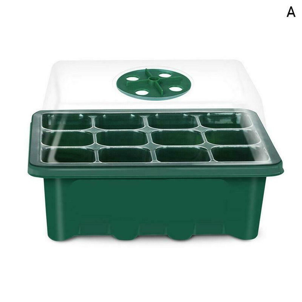 Caja de semillas de planta de macetas para vivero con agujero de 12 celdas, bandeja de inserción, estuche de siembra, caja de cultivo de semillas de plantas de plástico, Base protectora de jardín #40