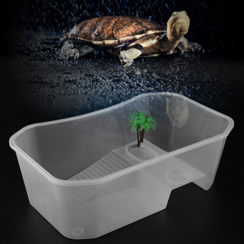 Small Plastic Fish Turtle Tank with Basking Platform House Incubator Box For Fry Isolation Hatchery Reptile Cage Turtle House