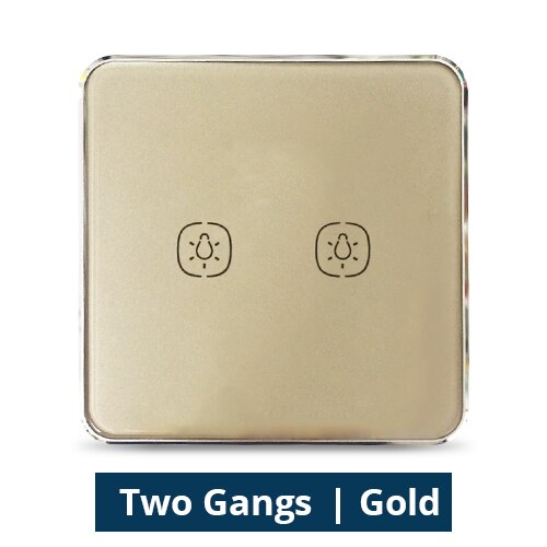 Zemismart Wireless Switch Work with Tuya Zigbee Hub One Two Three Gangs Touch Switches Sticker Battery Smart Life App Control: Gold 2 Gangs