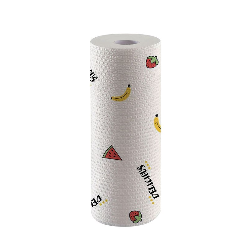 1 rol wegwerp vaatdoekjes, wasbare schoonmaakdoekjes, schattige cartoon print, non-woven keukendoekjes: Patroon 1